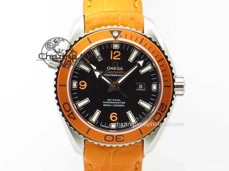 0328 Planet Ocean 600M Chrono SS VRF 1:1 Best Edition Black Bezel Blue Dial on RG SS Bracelet A Affordable 7648